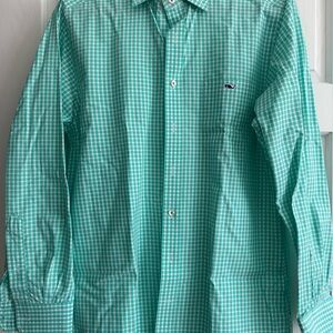 Vineyard Vines Men's Teal Gingham Shirt